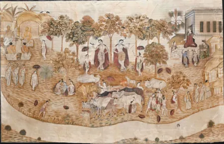 Krishna in different forms by ANONYMOUS - gouache on paper pasted on board