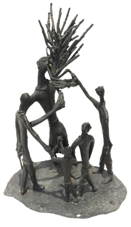 Flute Seller by Meera Mukherjee - Bronze Sculpture