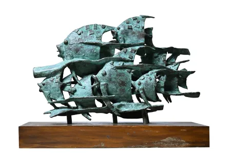 Fish by Asim Basu - Bronze Sculpture