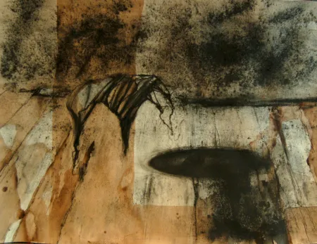 Untitled by Arindam Chatterjee - Acrylic & Conti on Paper
