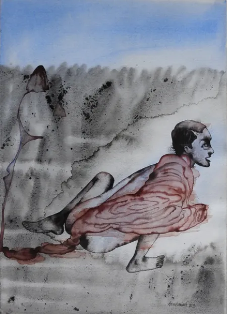 Untitled - IV by Snehasish Maity - Watercolour on Paper
