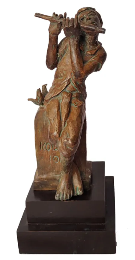 Ajker Krishna by Debabrata De - Bronze Sculpture