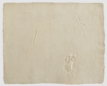 White on White (Wounds) by Somnath Hore - Paper Pulp Sculpture