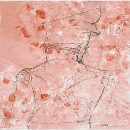 Untitled by Krishen Khanna - oil and charcoal on Canvas