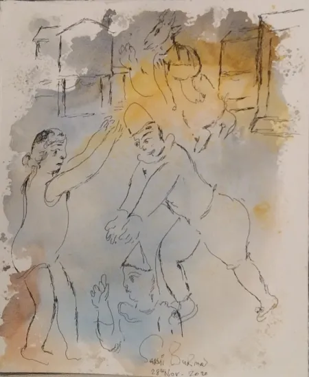Untitled by Sakti Burman - Watercolour on Paper