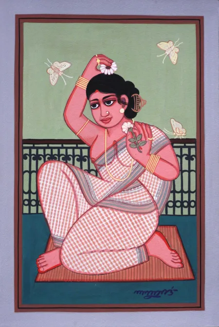 Patachitra by Lalu Prasad Shaw - Tempera on board