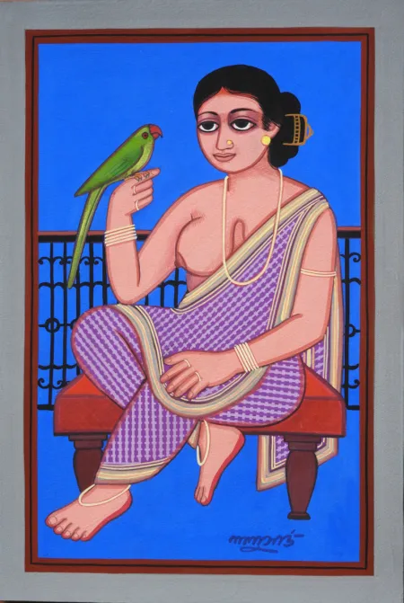 Patachitra by Lalu Prasad Shaw - Tempera on board
