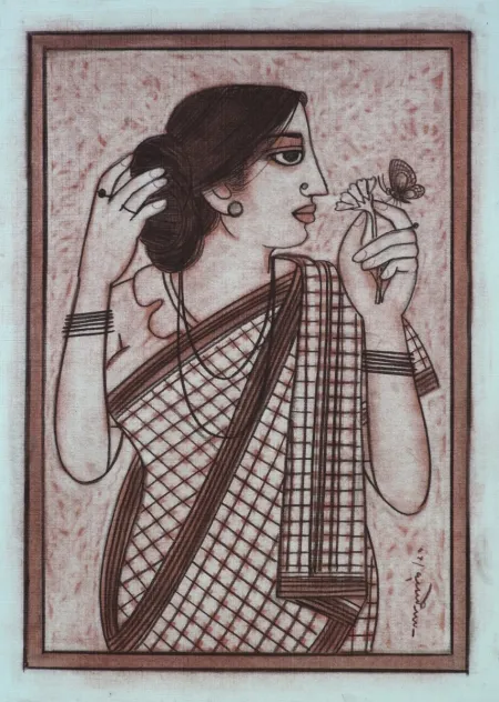 Biwi by Lalu Prasad Shaw - Conte on board