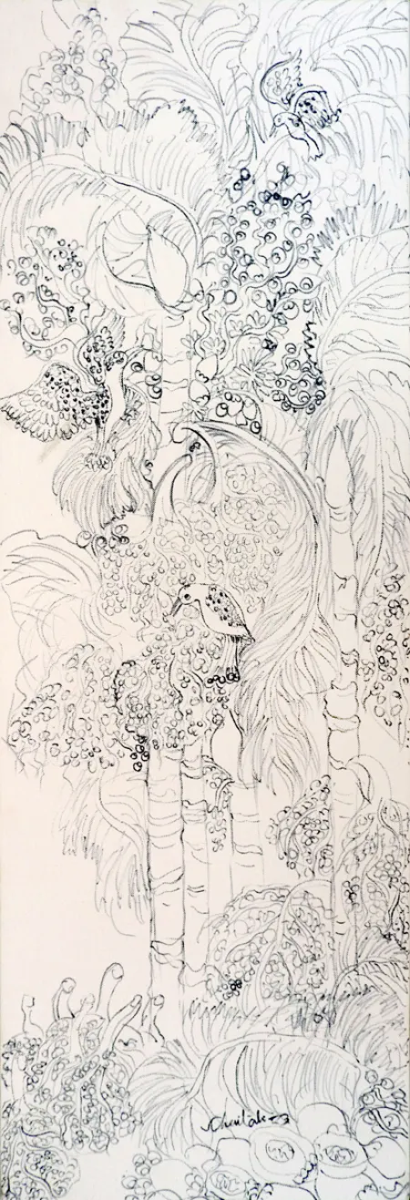 Untitled by Chaitali De Chanda - Marker on Canvas