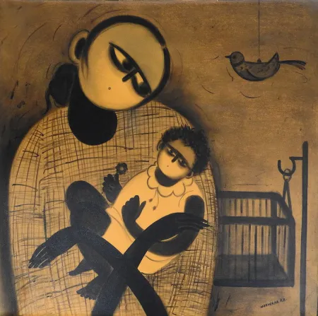 Untitled by P. R. Narvekar - Oil on Canvas
