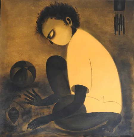 Untitled by P. R. Narvekar - Oil on Canvas