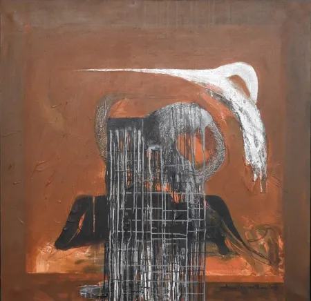 Hovering Birdform by Amitava Dhar - Acrylic on Canvas