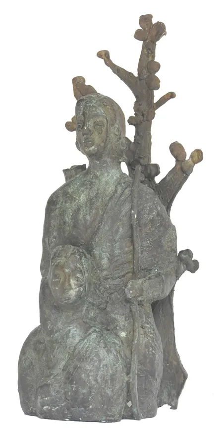 Tribal Couple 2 by Shankar Ghosh - Bronze Sculpture