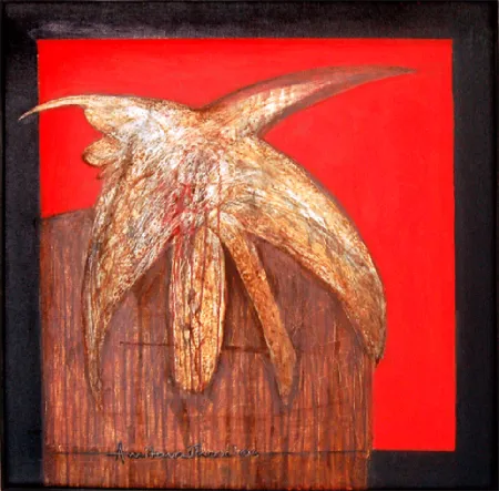 Mangled Bird 4 by Amitava Dhar - Acrylic on Canvas