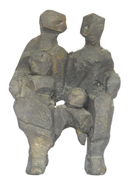 Family of Four by Shankar Ghosh - Bronze Sculpture