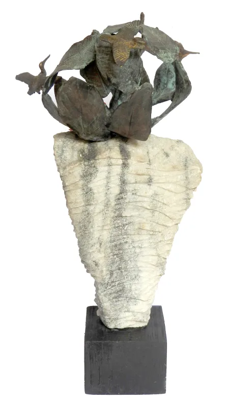 Flood by Chandan Bhandari - Stone & Metal Sculpture