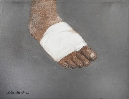 Untitled by Chandra Bhattacharjee - Acrylic on Canvas