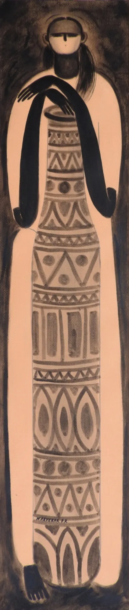 Untitled by P. R. Narvekar - Mixed Media on Paper