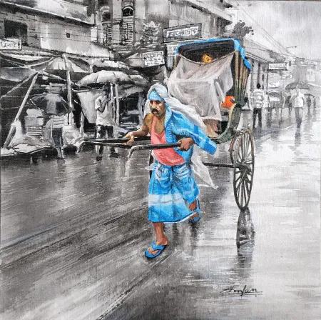Untitled by Amlan Dutta - Acrylic on Canvas Board