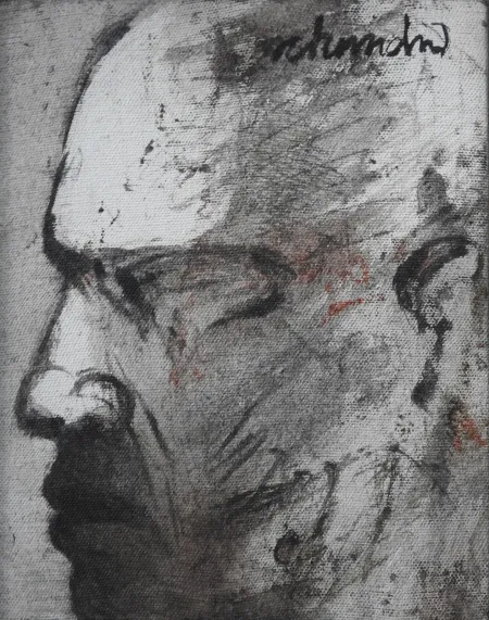 Untitled by Chandra Bhattacharjee - Ink on Canvas