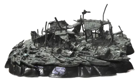 River side by Chaitali De Chanda - Bronze Sculpture