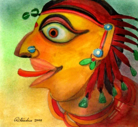 Untitled by Ritendra Roy - Acrylic on Paper