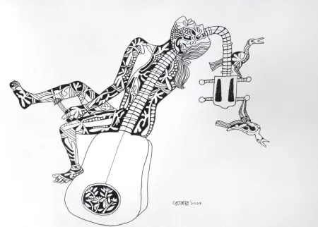 Untitled by Jahar Dasgupta - Pencil Drawing on Paper