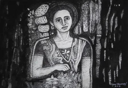 Untitled by Tapas Shankar Basu - Pencil, Pen & Ink on Paper