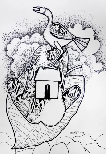 Untitled by Jahar Dasgupta - Pencil, Pen & Ink on Paper