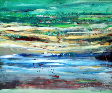 Untitled by B. R. Panesar - Acrylic on board