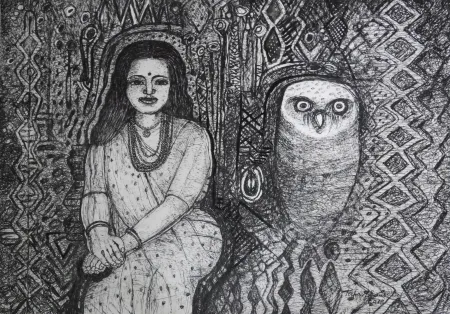 Untitled by Tapas Shankar Basu - Pen & Ink on Paper