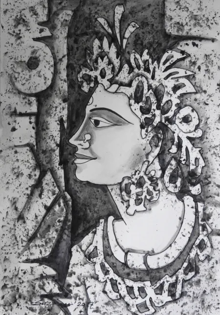 Untitled by Swapan Kumar Saha - Pencil, Pen & Ink on Paper