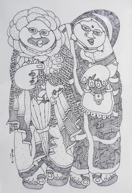 Untitled by Shyamal Mukherjee - Pencil, Pen & Ink on Paper