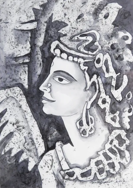 Untitled by Swapan Kumar Saha - Pen & Ink on Paper