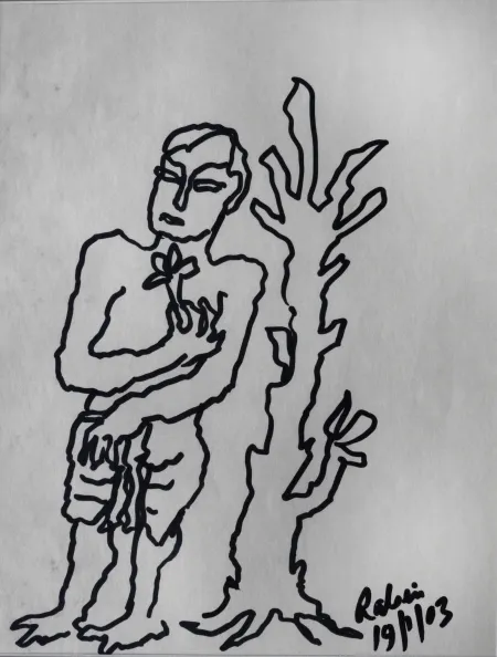 Untitled by Rabin Mondal - Marker on Paper