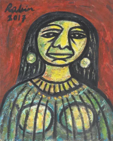 Woman by Rabin Mondal - Oil on board