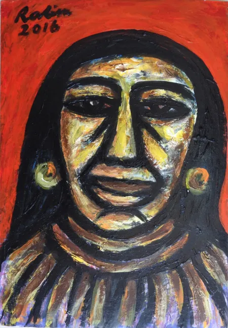 Women-III by Rabin Mondal - Acrylic on board