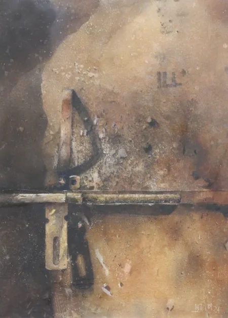 Door Close by Pradip Maitra - Watercolour on Paper