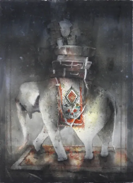 Carrier by Pradip Maitra - Watercolour on Paper