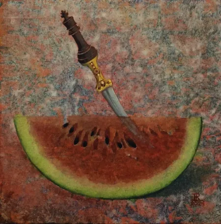 Paradox of King Aegis by Ritendra Roy - Gouache on handmade paper laid on Handmade Paper Pasted Board