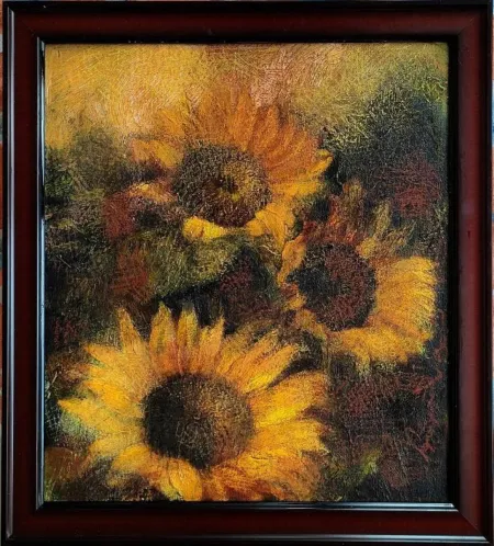 Sunflower 01 by Priyanka Lahiri - Mixed Media on Canvas