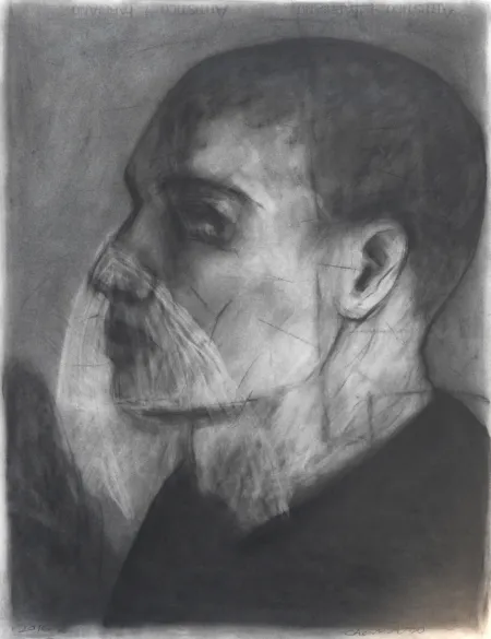 Untitled by Chandra Bhattacharjee - Charcoal on Paper