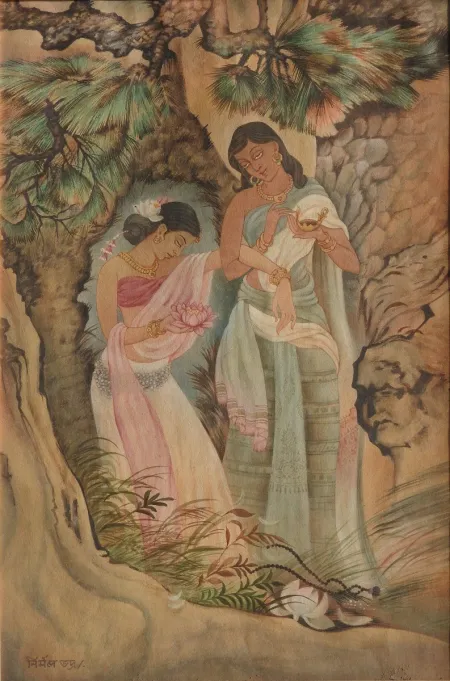 Untitled by Nirmal Bhadra - Wash on Paper