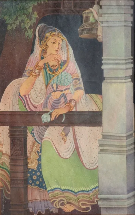 Radha by Nirmal Bhadra - Water Colour (wash) on Paper