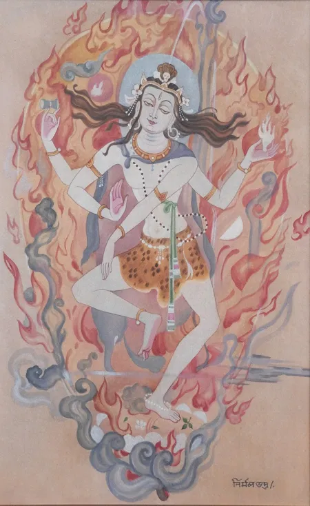 Nataraj by Nirmal Bhadra - Wash on Paper