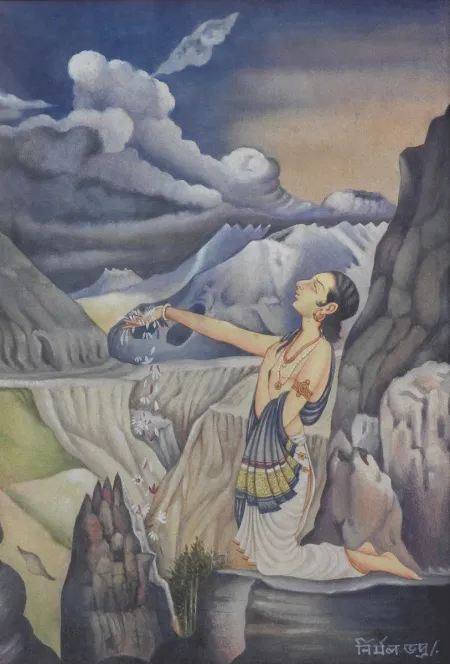 Untitled by Nirmal Bhadra - Wash on Paper
