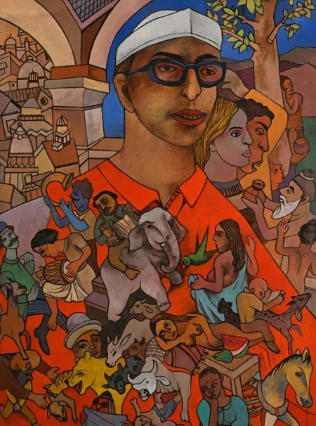The Seeker by Gurcharan Singh - Acrylic on Paper
