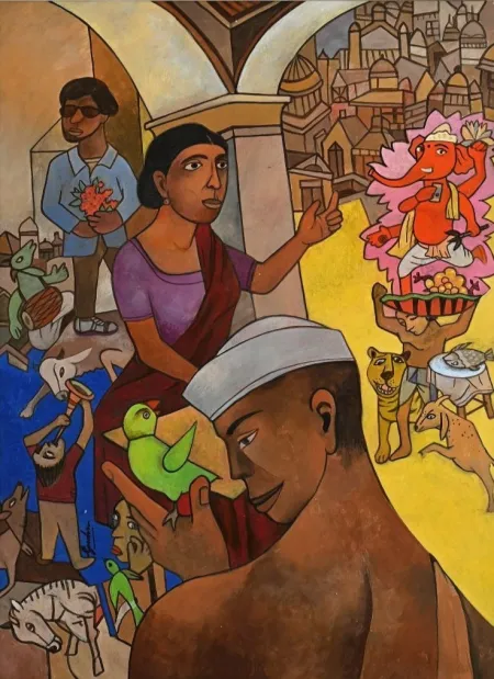 Second Thoughts by Gurcharan Singh - Acrylic Painting