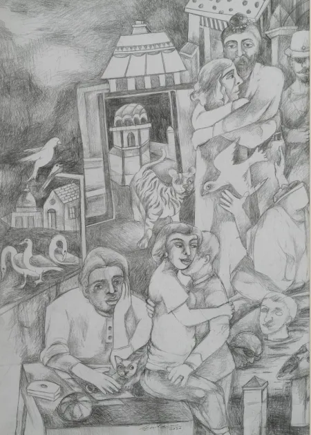 Everydays by Gurcharan Singh - Pencil on Paper