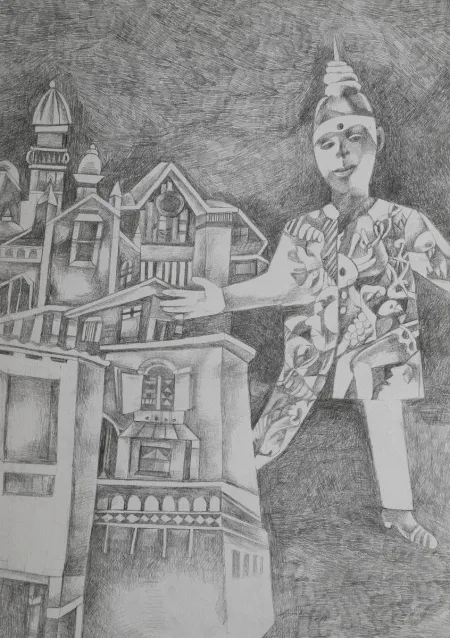 Dreamers Destiny by Gurcharan Singh - Pencil on Paper